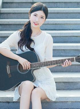 高档单板41寸4寸初学者民谣木吉他青0少年成人生女新男手入门乐学