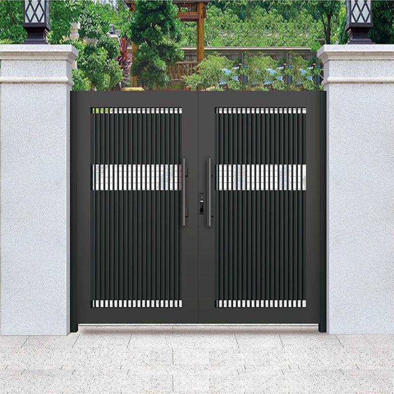 铝合金庭院大门铝艺别墅大门农村院子围墙对开门电动平移门双开门