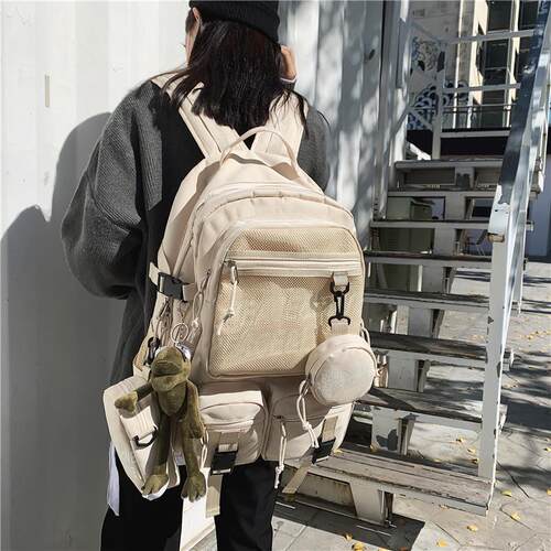睿营2025新款大容量大学书包女韩版原宿高中学生双肩包初中生背包