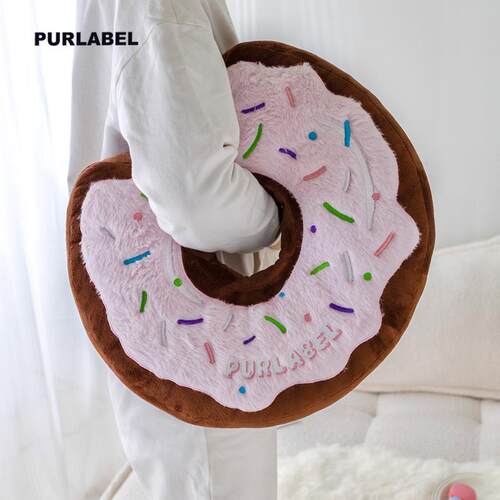 PURLABEL原创少女心彷真甜甜圈抱枕毛绒可爱趴睡枕大靠背腰靠午睡