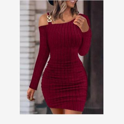 Dress Womens Casual Work Spring Daily Plain Chain Decor