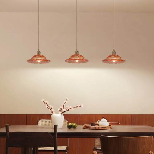 美式复卧室吊灯花餐朵JH-T8542玻古璃法式中古南洋风吧台复古风吊