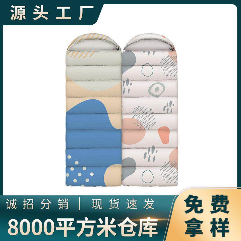 睡袋成人户外卡通怪兽学院露营四季通用抗寒冬季大人加厚防寒保暖