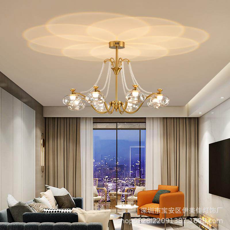 欧式10177客吊灯气简约大复古水晶珍蜡珠吊灯别墅餐厅烛灯法厅式