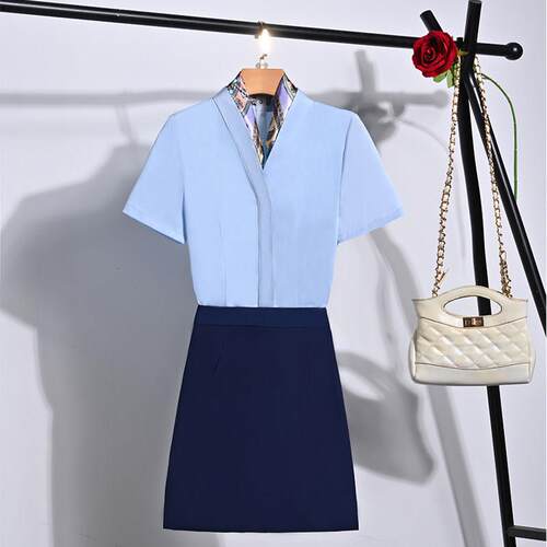 职业套装女裙夏季衬衫套裙气质酒店珠宝店前台工作服短袖空乘制服