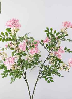 新款婚庆仿真含笑花花材 酒店单支带叶槐花室内 软装绢花花艺