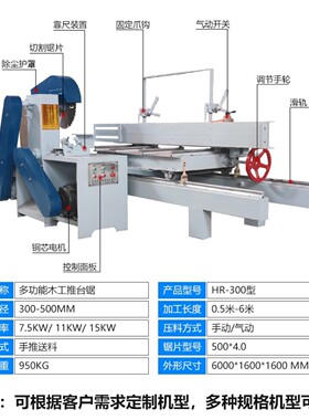 全锯自动圆木推台锯木圆锯开料锯木FX-200工料开片锯精密开板带盘
