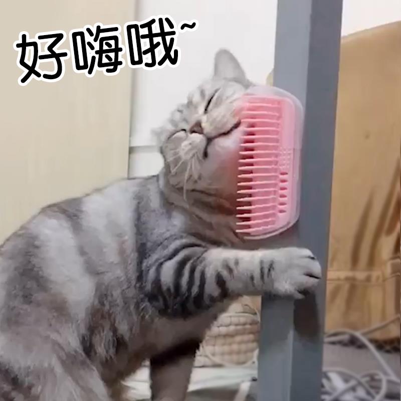 宿舍可固定挠痒痒神器桌角自助梳子狗狗猫咪蹭痒器墙角脱毛蹭毛刷