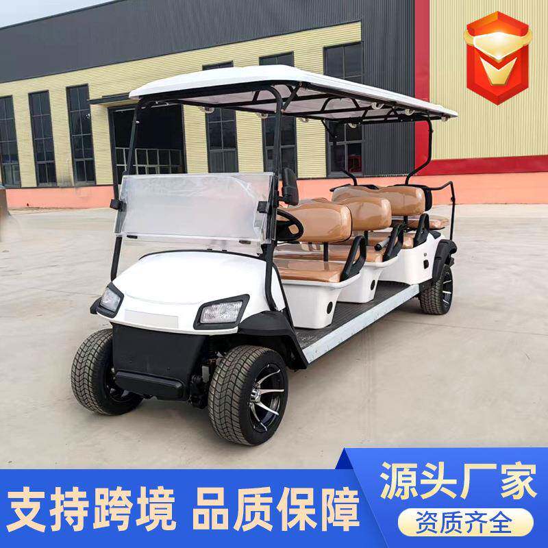 高尔夫球车敞篷四轮电动看房车景区酒店度假摆渡车8座电动观光车