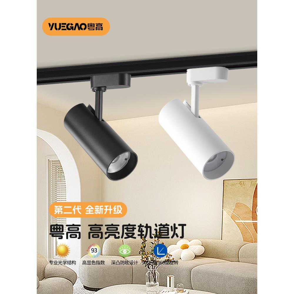 led轨道射灯30w瓦导轨灯服装店背景墙店铺商用超亮聚光二线滑道灯