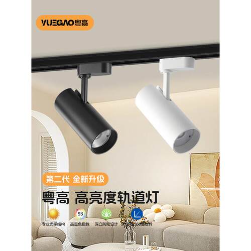 led轨道射灯30w瓦导轨灯服装店背景墙店铺商用超亮聚光二线滑道灯