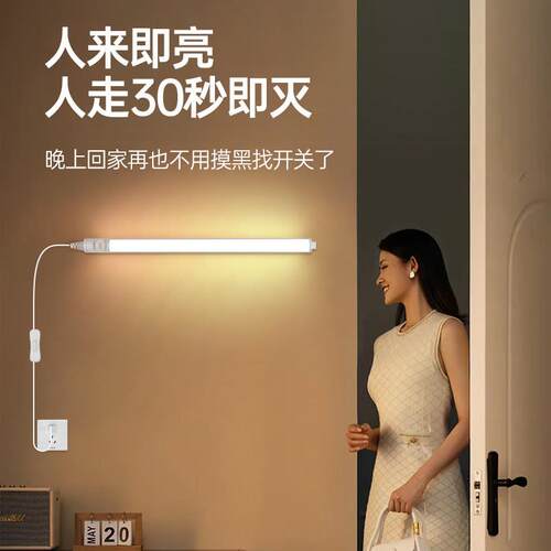 即直插式LS-928感应灯夜间自动人来亮进门卫间镜前灯超亮智灯能生