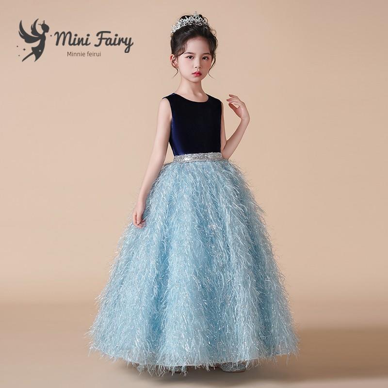 next MaxM女童十周岁生日公主裙主持人钢琴演出服小女孩洋气礼服