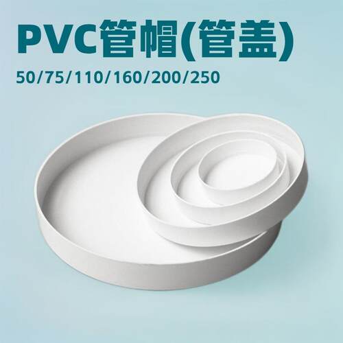 PVC管帽排水管保护盖防尘盖下水管盖防浆盖白色50/75/110/160/200