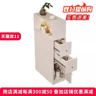 浴室边柜窄型收纳夹缝柜卫生间半墙隔断柜干湿分离收纳柜实木定制