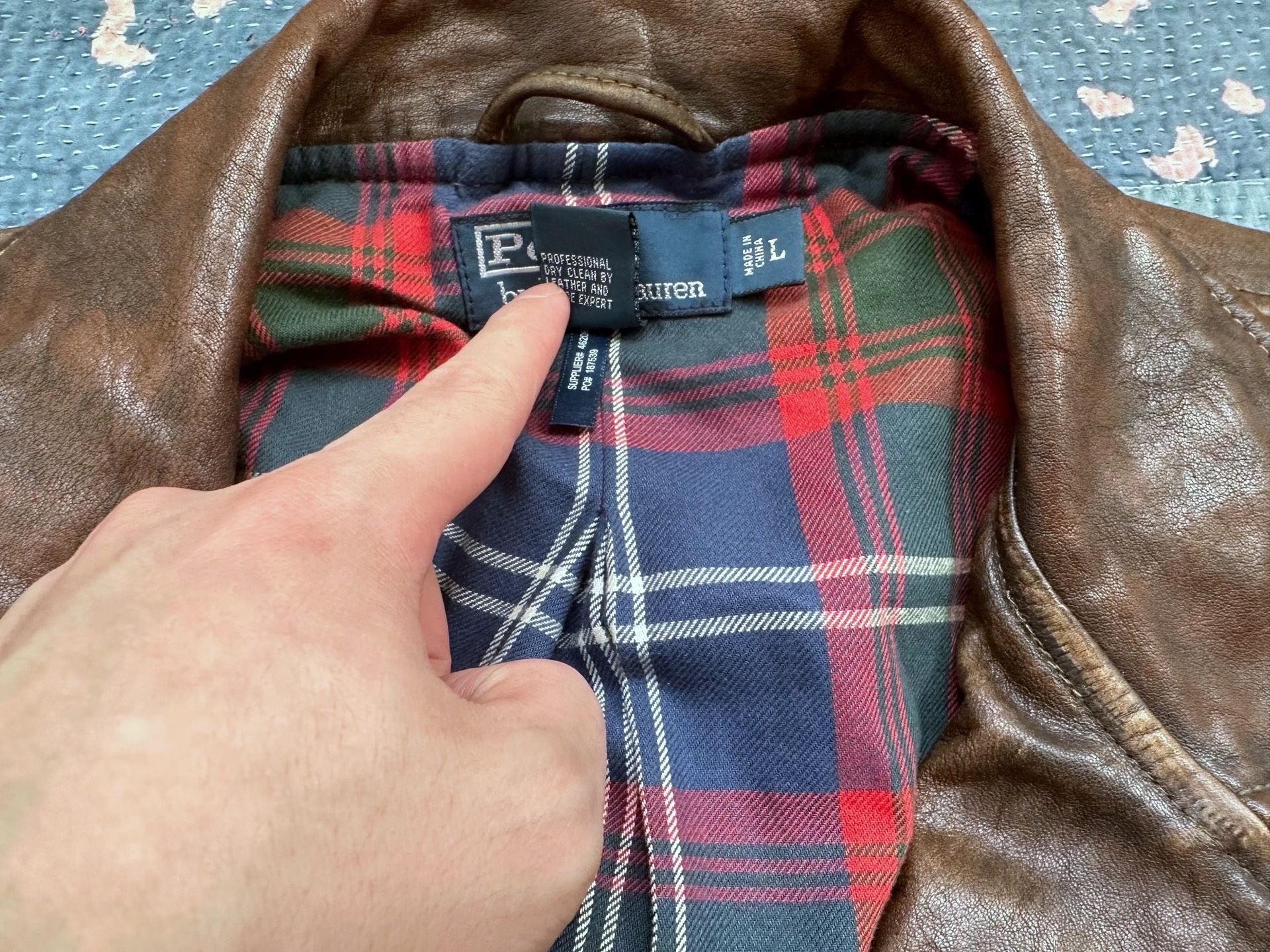 Polo Ralph Lauren Brown Leather Moto Jacket — back