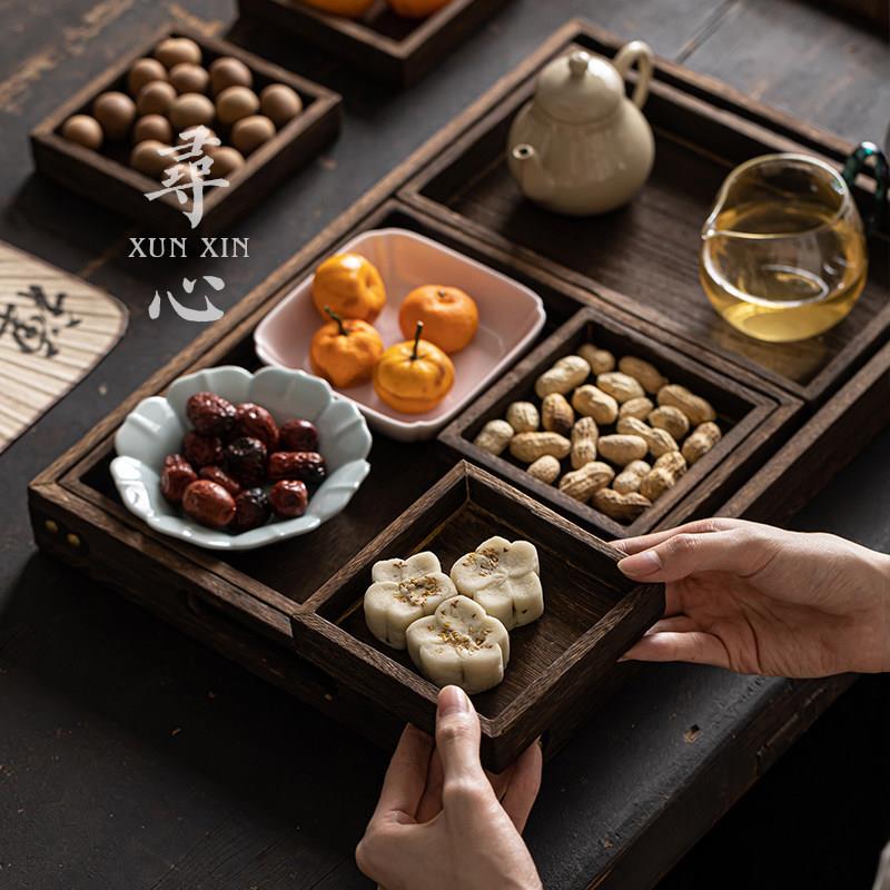 中水式木质收纳托盘茶点盘围炉煮茶点午心盘下XY-AB002零食茶小吃