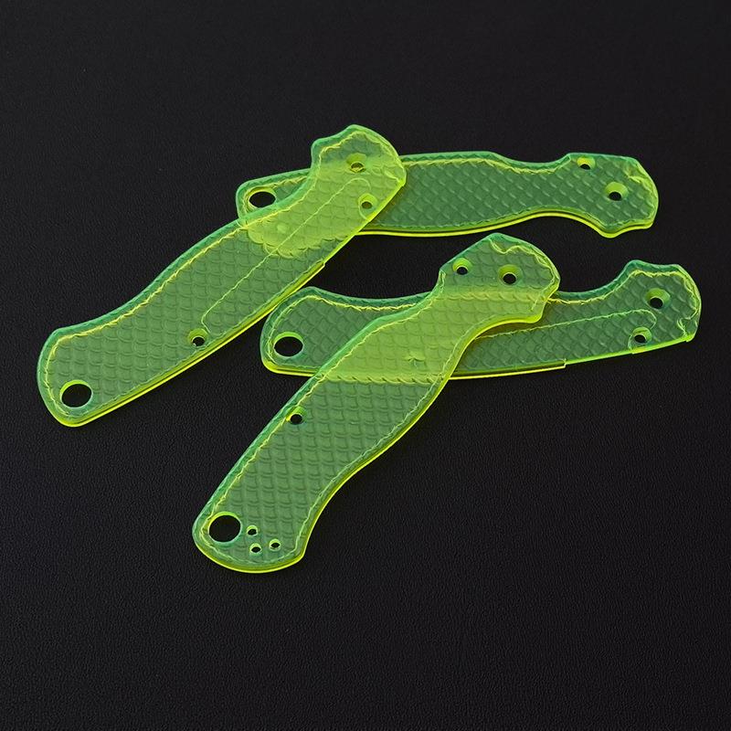 蜘蛛C81贴片亚克力透明刀柄SpydercoParamilitary2刀柄蜘蛛贴