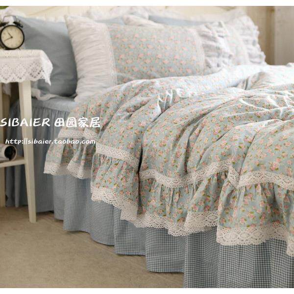 正品is风韩版田园床碎花n小清新蕾丝花边棉床纯裙款上用品被套四