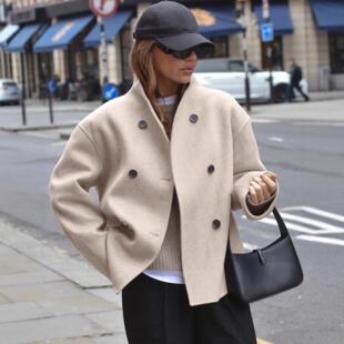 woolen coat wind Women jacket doubles driven women