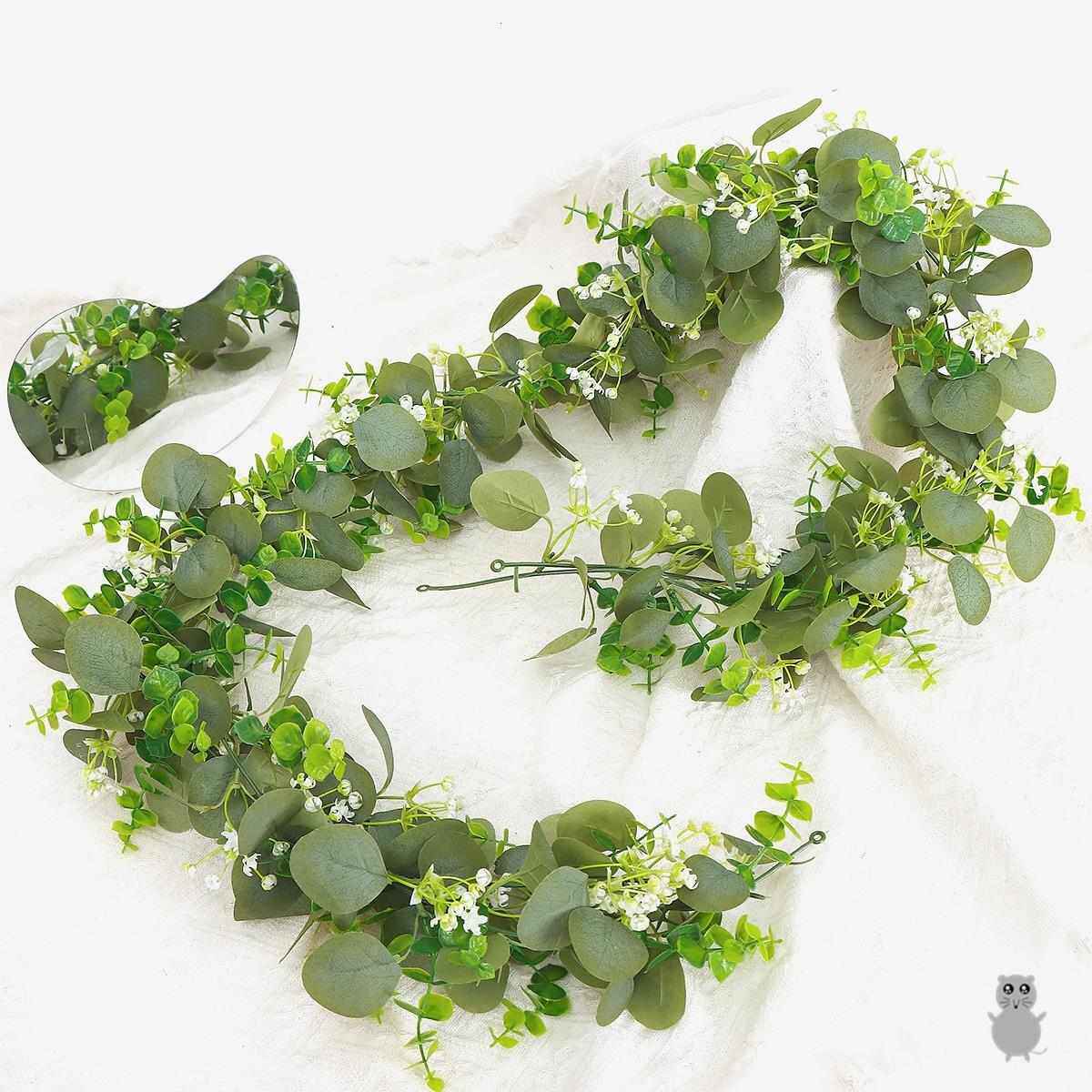 墙面挂饰仿真绿植尤加利藤条家居装饰空调管子遮丑藤蔓绿色植物