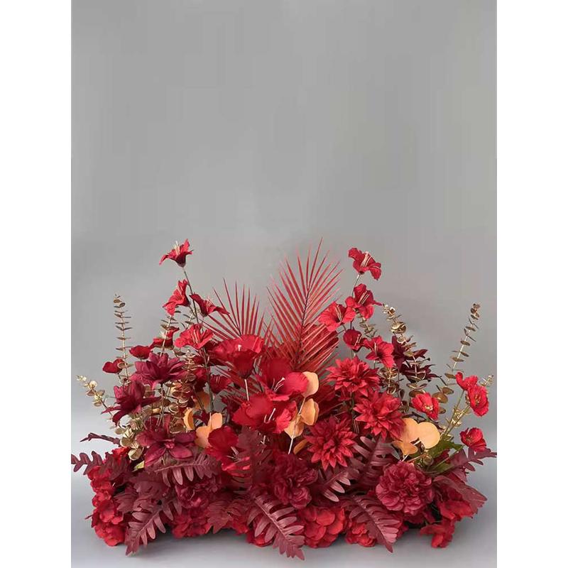 婚庆花排地排花t台装饰路引花婚礼舞台现场布置假花背景仿真花艺