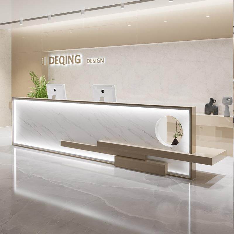 简约现代公司烤漆前台时尚接待台咨询吧台宾馆创意迎宾收银桌