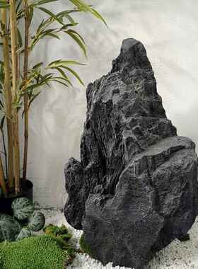 造仿真园假石头黑山英德玻璃钢枯MXW山假山景中式户外花楼梯水下