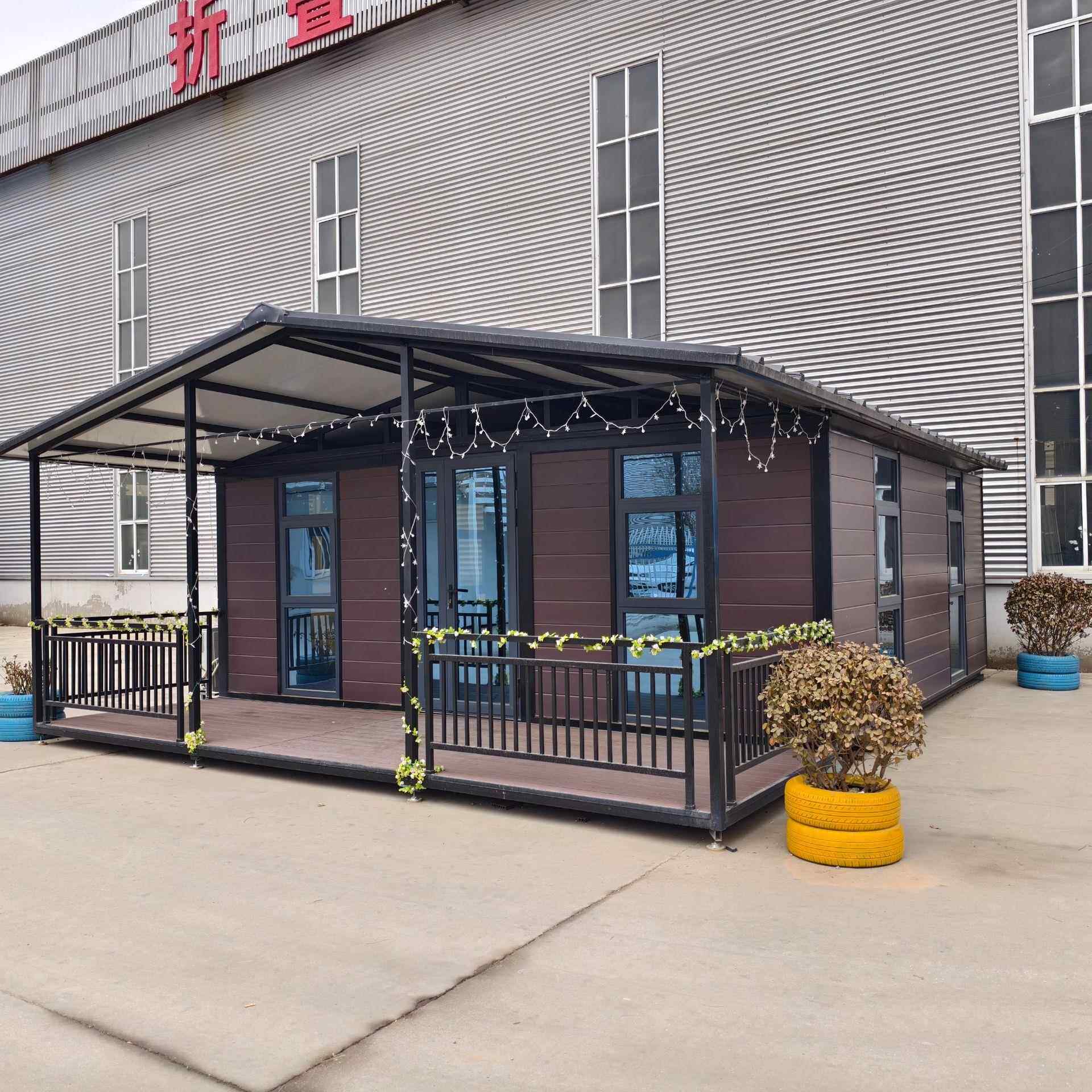 20尺平顶双翼折叠带露斜坡屋顶可移动活动拓房房展厂无品牌/房家