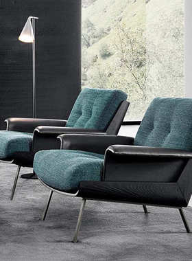 意式轻奢风单人沙发休闲躺椅客厅阳台休闲daiki扶手椅