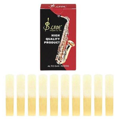 10Pcs Alto Saxophone Reeds with Individual Clip