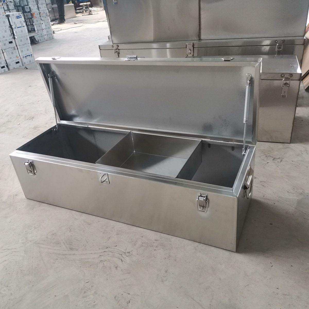 不锈钢工具箱加厚储物箱车载收纳后备箱大号防尘防水方形储物盒子