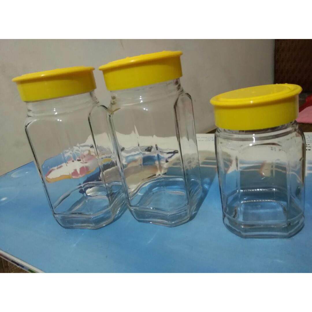 大小八角1斤2斤蜂蜜瓶 1000g 蜂蜜瓶子玻璃瓶装蜂蜜瓶密封罐含盖
