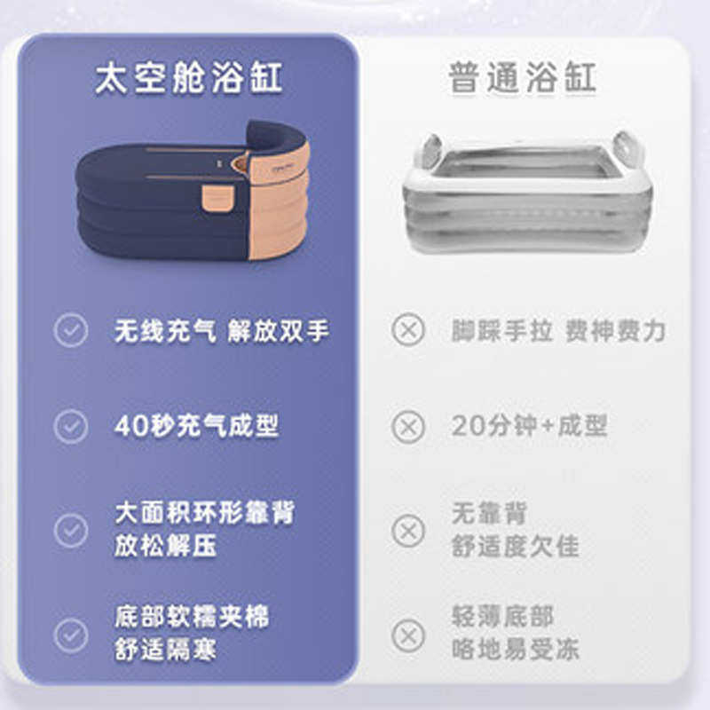 泡澡桶折叠大人浴缸浴桶宝宝全身洗澡桶儿童充气浴缸家用沐浴桶