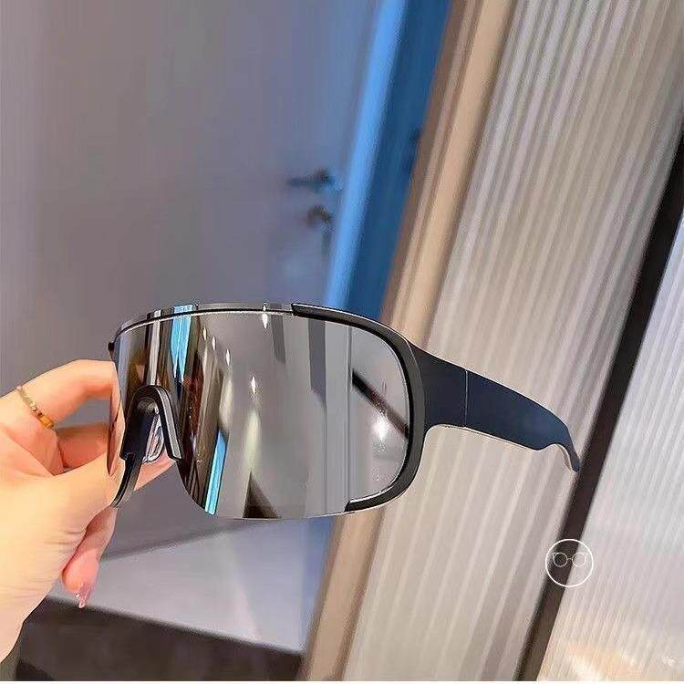 韩版春夏季连体片墨镜女大脸防风骑行眼镜男潮反光运动护目滑雪镜