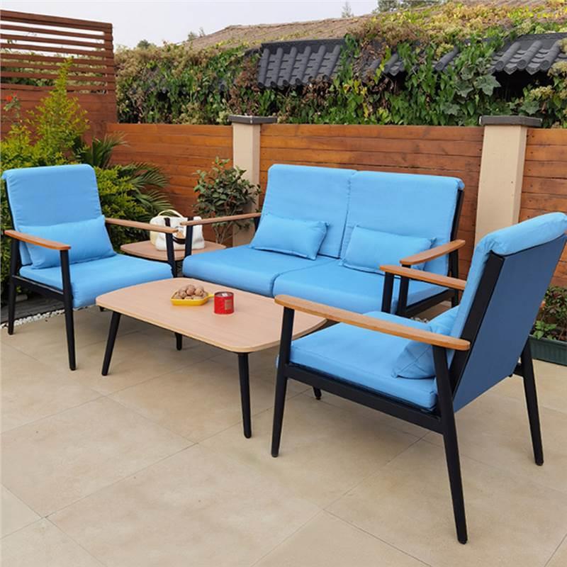 户外铝合金沙发别墅庭院简约露天阳台双人办公室防水沙发茶几组合
