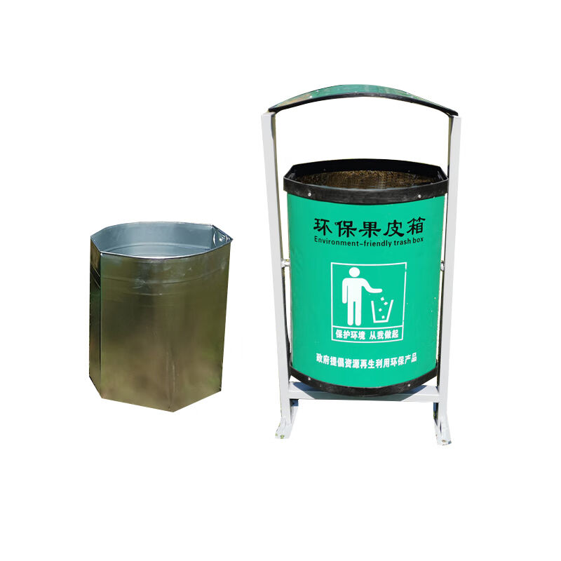 庄太太户外果皮箱公园小区环保型环卫垃圾桶【单桶配镀锌板内胆-