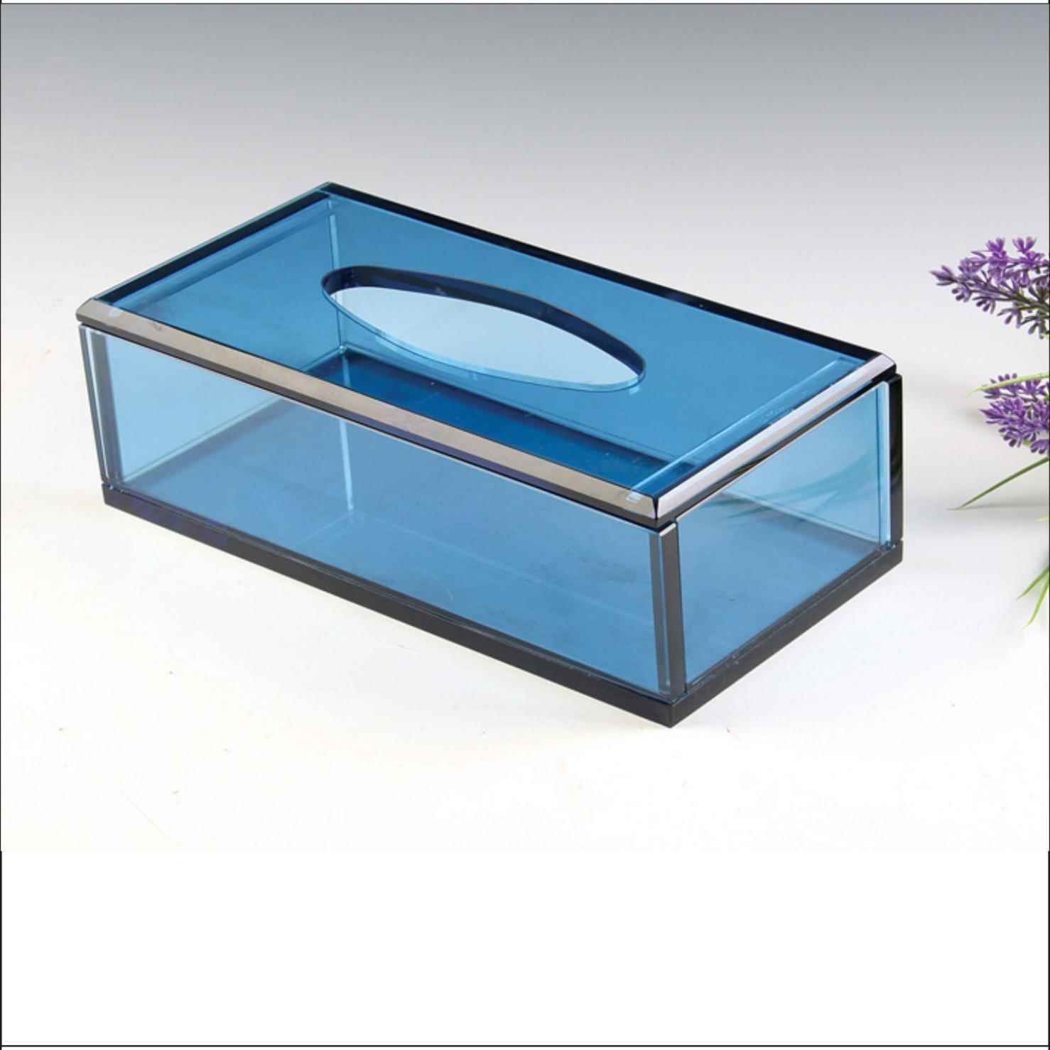 纳制水晶纸巾盒KTV酒抽纸盒玻店璃工艺定a-529品茶几纸巾收盒摆件