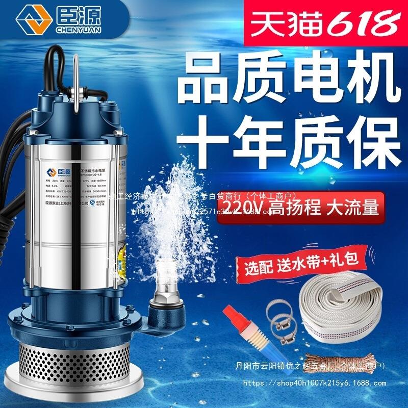 不锈钢潜水泵家用小型清污水泵农用灌溉220V高扬程抽水大其他