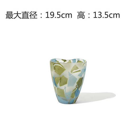 电视柜高级装饰玻璃中古插花高档奢花客厅感轻餐桌花纹花瓶器摆件