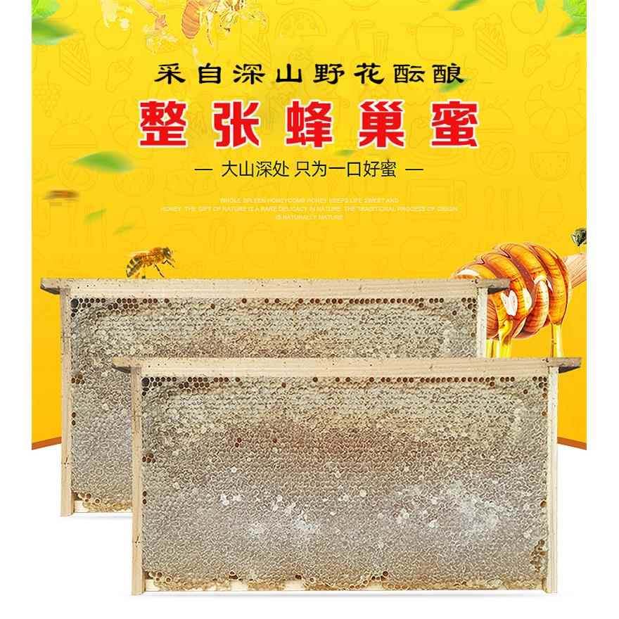 整张蜂巢蜜5~6斤 蜂巢蜜整板原框巢蜜带木框大蜂巢蜜酒店巢蜜礼品