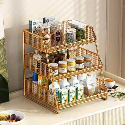 零食架子置物架客厅高颜值家用分层餐桌台面收纳盒桌面上整理水杯