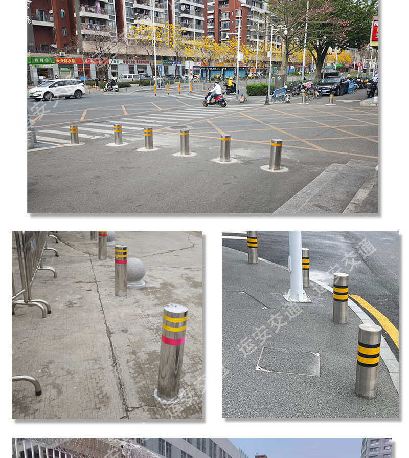 товар из китая 源头厂家定制不锈钢警示柱 可拆卸201防撞柱 304反光隔离防压路桩