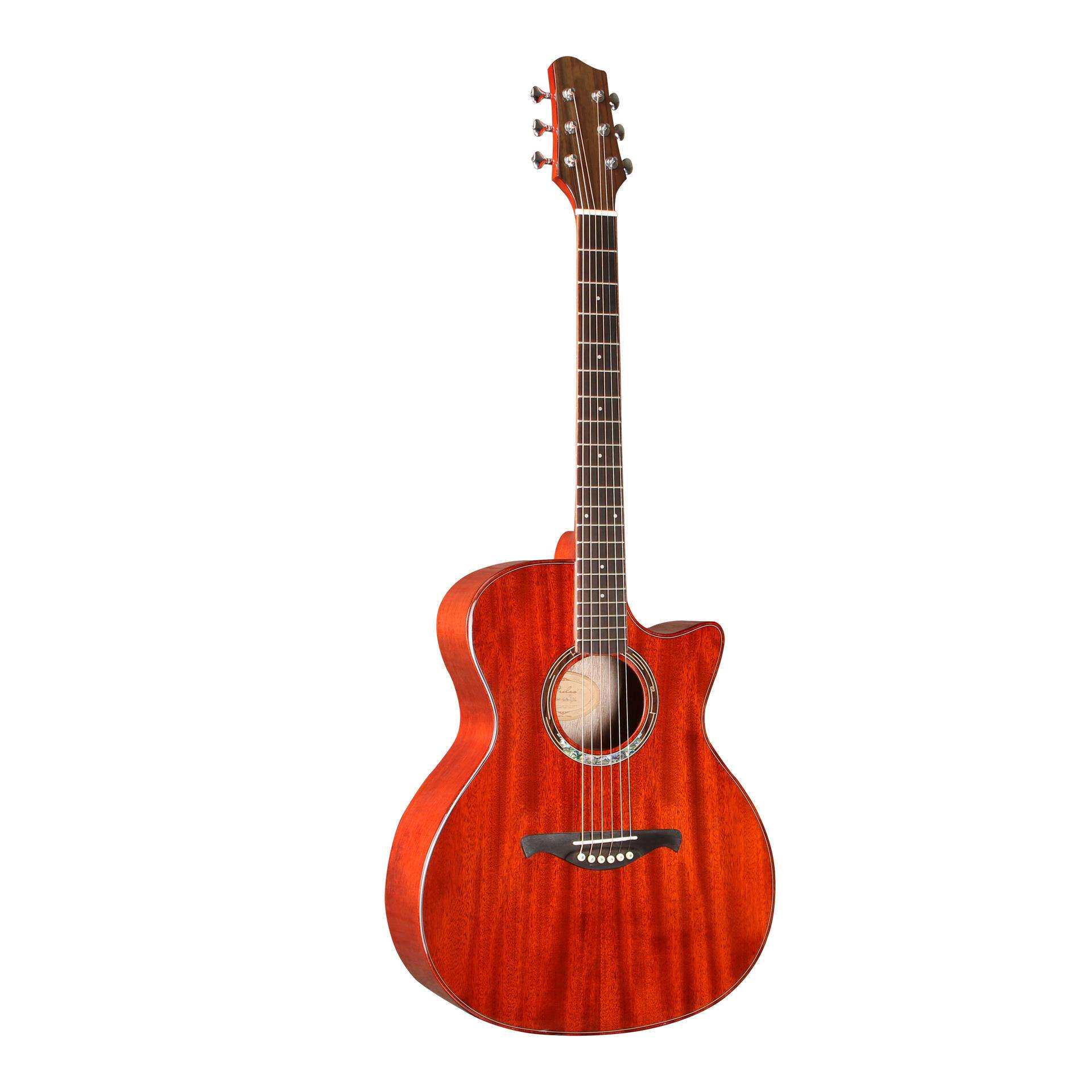 泰勒GA型缺角吉他桃花心单板高密度牛骨原木色吉他复古风