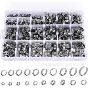 28.6mm组合套装 跨境420pcs盒装 04不锈钢单耳无极卡箍固定管夹7