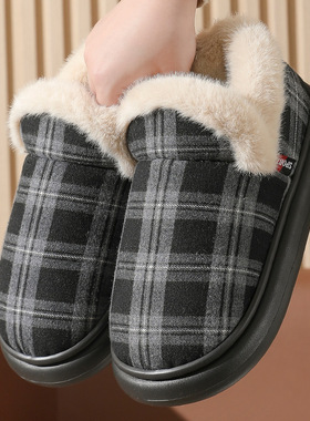 2025新款包跟棉鞋男女冬季居家室内软底防滑加绒加厚老人棉鞋外穿