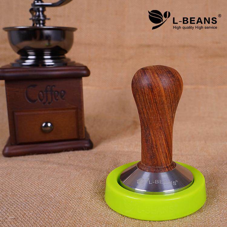 L-BEANS 花梨木弧形面压粉锤 不锈钢咖啡压粉器58mm 带弧度酸枝木