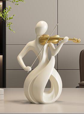 高级氛围感小提琴艺术摆件轻奢小众客厅电视柜办公室酒柜软装装饰