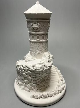 轻奢灯ins塔观微景创意艺术家装饰桌面扩香DOQ石氛围居摆件石膏模