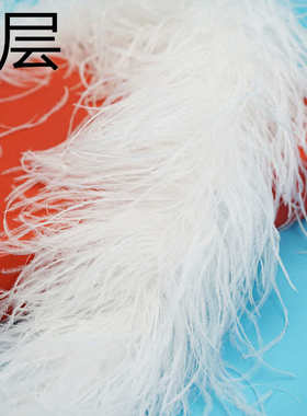 多层加密鸵鸟毛 绒条 服装辅料 舞台羽毛 拉丁舞裙摆 1条182cm